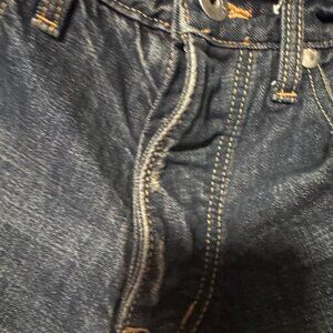 CROSSLEY C DENIM MADE IN ITALY JEANS LTD EDITION 34 X 33 DISTRESS LEG BUTTON FLY